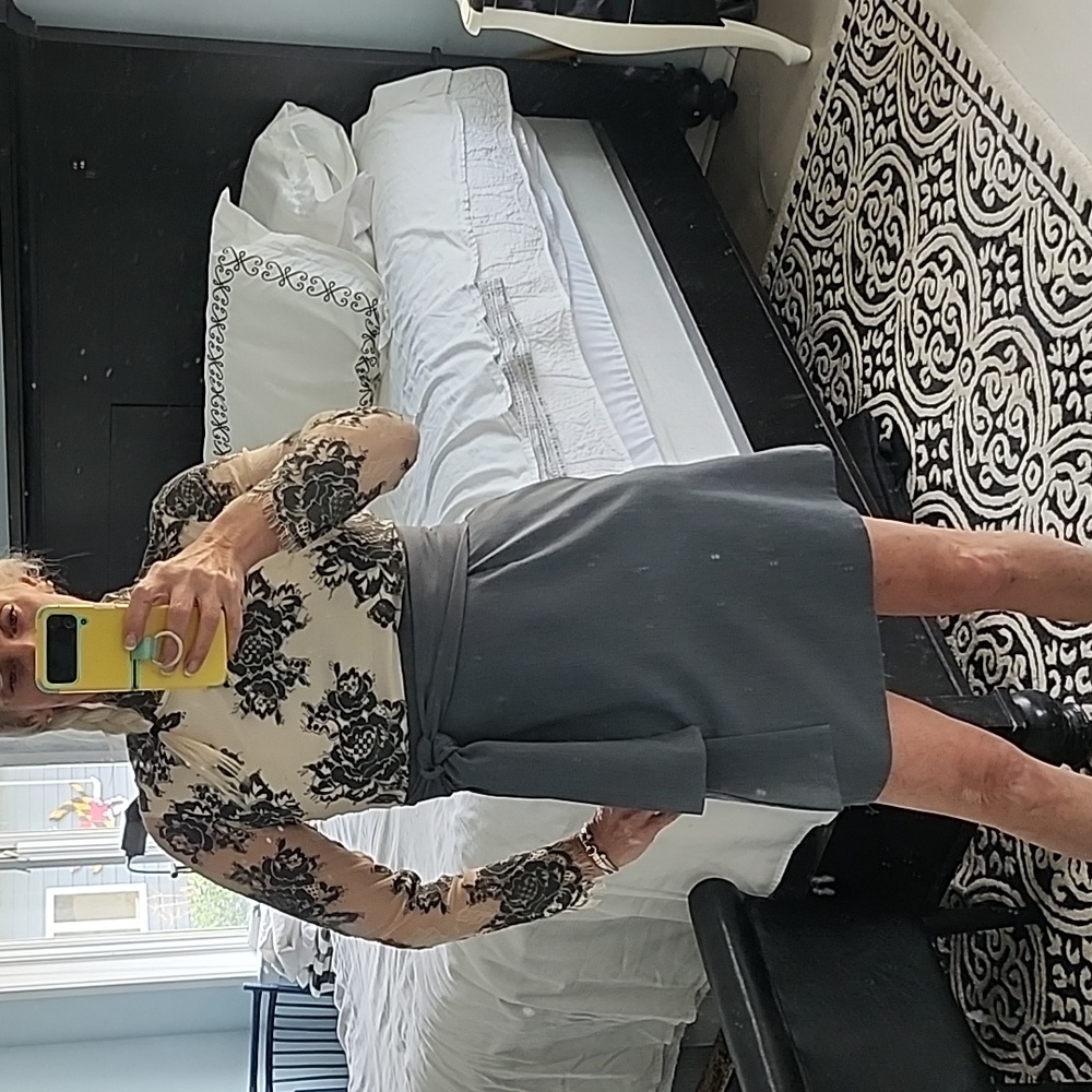 GREY Dress with lace applique detail on bust and sleeves, size 4-6